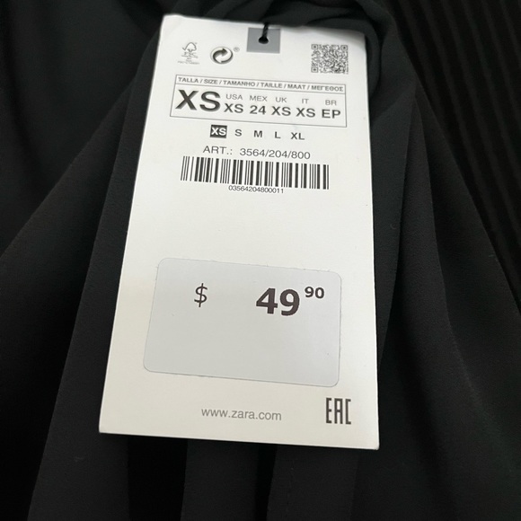 NWT Zara flowy pleated blouse - Picture 4 of 4
